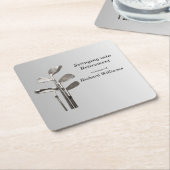 リタイアモダンルゴルフスポーツゴルフクラブ スクエアペーパーコースター (アングル)