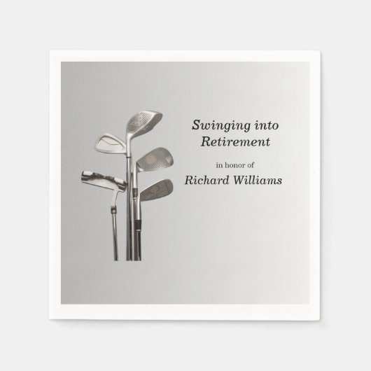 リタイアモダンルゴルフスポーツゴルフクラブ スタンダードカクテルナプキン (正面)