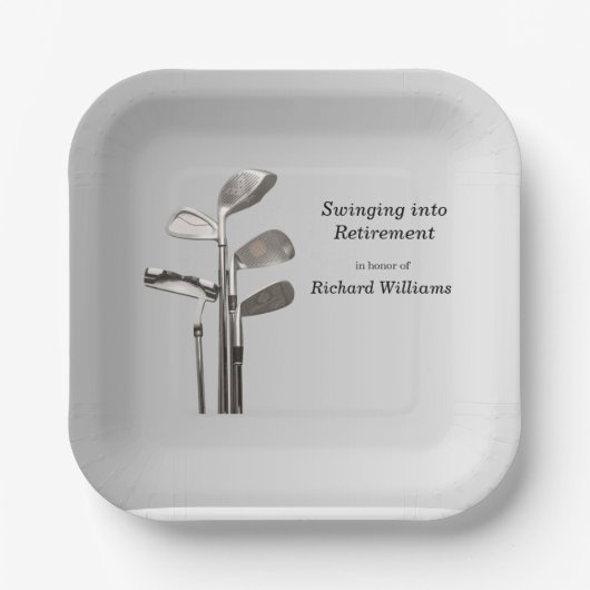 リタイアモダンルゴルフスポーツゴルフクラブ ペーパープレート (正面)