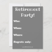 リタイアユーモアパーティの招待状 招待状 (裏面)