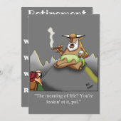 リタイアユーモアパーティの招待状 招待状 (正面/裏面)