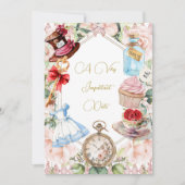 リタイアリスインワンダーランドピンクフローラ 招待状 (正面)