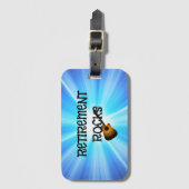 リタイアロックスギターオンブルー日が差すことデザイン ラゲッジタグ (正面縦)