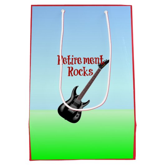 リタイアロック – ギター ミディアムペーパーバッグ (裏面)
