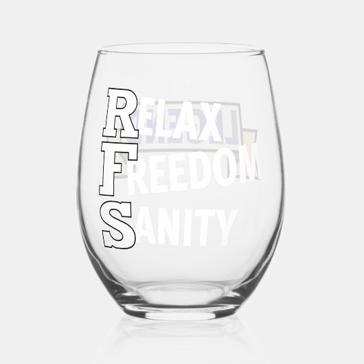 リタイアワイングラスユーモアのある ステムなしワイングラス (裏面)