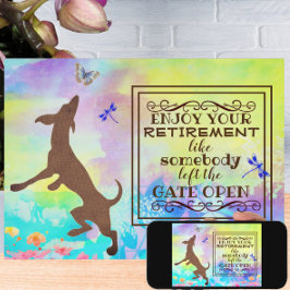 リタイア楽しむメント踊りドッグウォーターカラーカード
