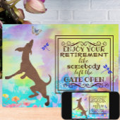 リタイア楽しむメント踊りドッグウォーターカラーカード