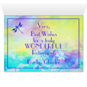 リタイア楽しむメント踊りドッグウォーターカラーカード (内部横(下))