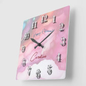 リタイア楽しむルパステルの流体カラー スクエア壁時計 (傾斜)