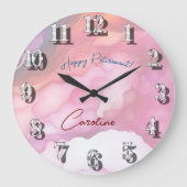 リタイア楽しむルパステルの流体カラー ラージ壁時計 (正面)