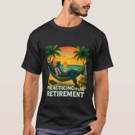 リタイア目前 ビーチの夕日 ハンモックTシャツ Tシャツ