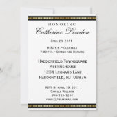 リタイエレガントアメントパーティの招待状レッド金ゴールド& Bla 招待状 (裏面)