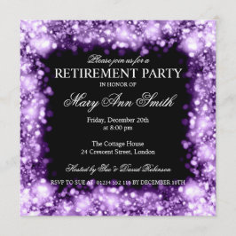 リタイエレガントアメントパーティーの紫きらめくの灯 招待状