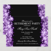 リタイエレガントアメントパーティーの紫きらめくの灯 招待状 (正面/裏面)