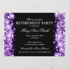 リタイエレガントアメントパーティーの紫きらめくの灯 招待状