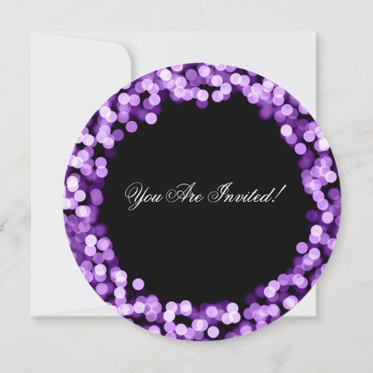 リタイエレガントアメントパーティー紫のスパークライト 招待状 (裏面)