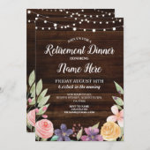 リタイ素朴アメントパーティーWood FrolarInvite 招待状 (正面/裏面)