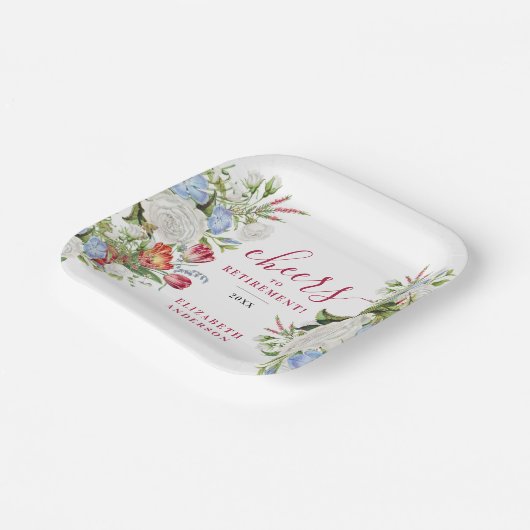 リタスタイリッシュイエレガントンガーデンパステルフローラ ペーパープレート (傾斜あり)