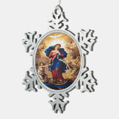 リタニーレーンによるノットの我々の女性 スノーフレークピューターオーナメント (右)