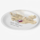 リタモダンイメントパーティーシャンパングリッターナプキンス ペーパープレート (アングル)