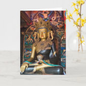 リタン修道院の仏像 カード (黄色い花)