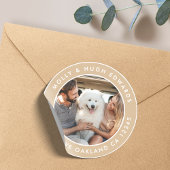 リターンアドレス カスタムフォト クラシック ラウンド ステッカー