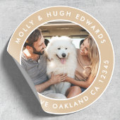 リターンアドレス カスタムフォト クラシック ラウンド ステッカー