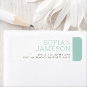 リターンアドレス シンプル モダン タイプ パステルグレイ ミント ラベル (インサイチュ)