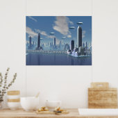 リターンホームサイエンスフィクションアートプリント ポスター (キッチン)