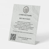 リターンポリシートラバーチン小売ロゴビジネス 台座サイン (正面)