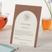 リターンポリシーブティックアーストーモダンンアーチ 台座サイン (インサイチュ)