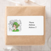 リターンラベルグリーンフラッパーの女の子 ラベル (インサイチュ)