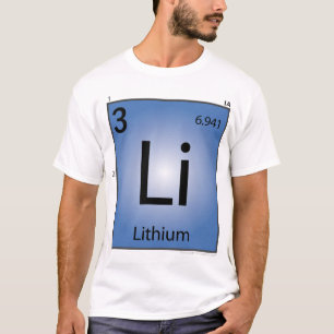 リチウム (Li)要素のTシャツ-前部だけ Tシャツ