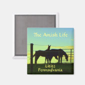 リチッツ!夕暮れ時に馬を楽しむ。 マグネット (正面/裏面)