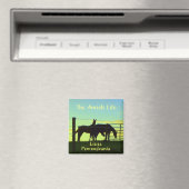 リチッツ!夕暮れ時に馬を楽しむ。 マグネット (インサイチュ (食洗機))