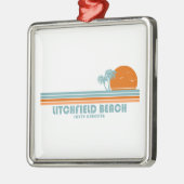 リチフィールドビーチサウスカロライナSun Palm Trees メタルオーナメント (左)