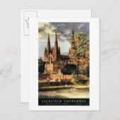 リチフィールド大聖堂のビュー ポストカード (正面/裏面)