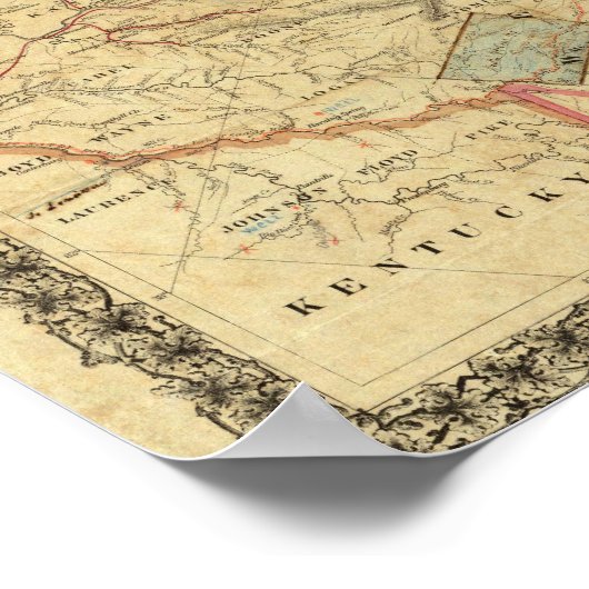 リチャードソンのウェストバージニアの地図 ポスター (角)