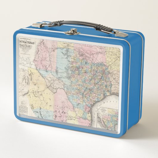 リチャードソンのテキサス州の新しい地図 メタルランチボックス (正面)