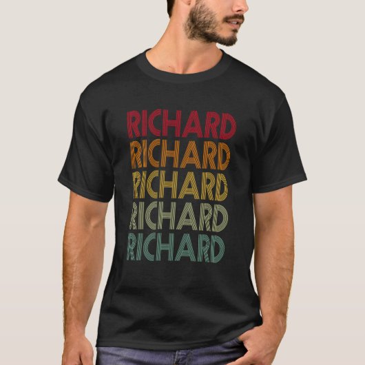 リチャードレトロ名ユーモア愛称 Tシャツ (正面)