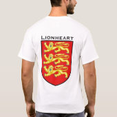 リチャードワイシャツLionheartの紋章付き外衣 Tシャツ (裏面)