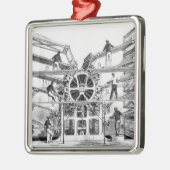 リチャード3月が発明するシリンダー印刷機 メタルオーナメント (左)