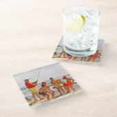 リチャード・サーゲント作のビッグポール・リトルフィッシュ ガラスコースター (アングル)