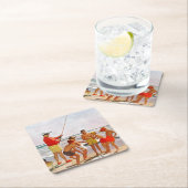 リチャード・サーゲント作のビッグポール・リトルフィッシュ スクエアペーパーコースター (インサイチュ)