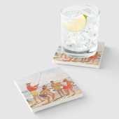 リチャード・サーゲント作のビッグポール・リトルフィッシュ ストーンコースター (横)