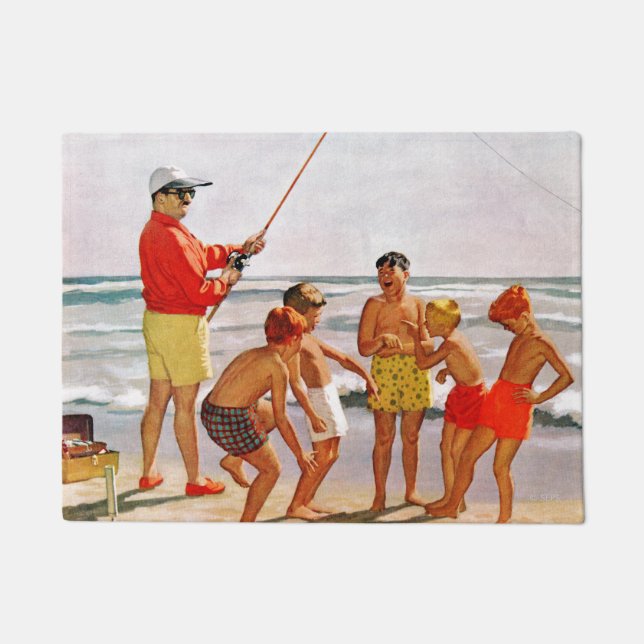 リチャード・サーゲント作のビッグポール・リトルフィッシュ ドアマット (正面)