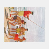 リチャード・サーゲント作のビッグポール・リトルフィッシュ フリースブランケット (正面(横))