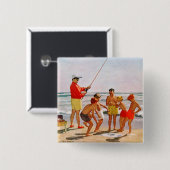 リチャード・サーゲント作のビッグポール・リトルフィッシュ 缶バッジ (正面&裏面)