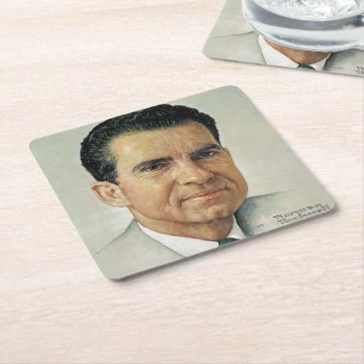 リチャード・ミルハウスニクソン スクエアペーパーコースター (アングル)