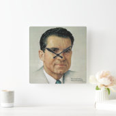 リチャード・ミルハウス・ニクソン スクエア壁時計 (ホーム)